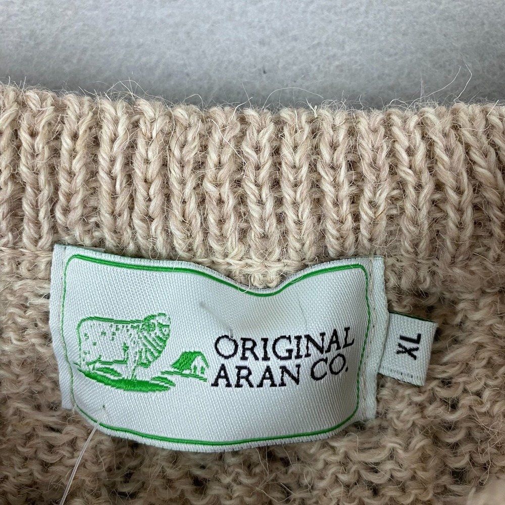Aran Irish Womens Merino Wool Sweater XL Cable Traditional Fisherman Pullover - Picture 3 of 13